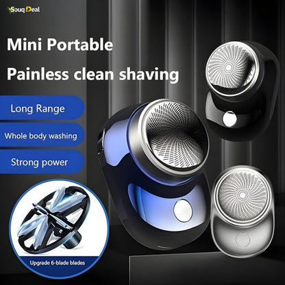Mini Portable Painless Shaver for Men - Rechargeable Waterproof Beard Trimmer