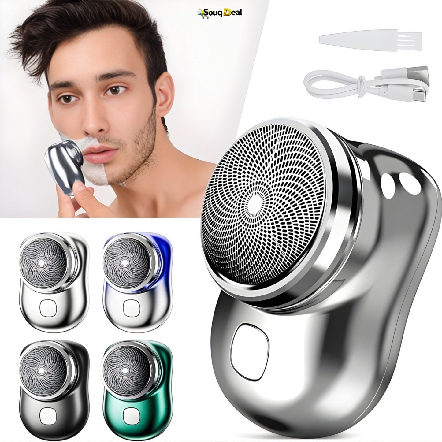 Mini Portable Painless Shaver for Men - Rechargeable Waterproof Beard Trimmer