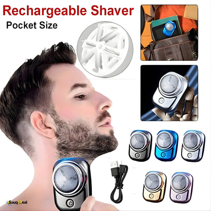 Mini Portable Painless Shaver for Men - Rechargeable Waterproof Beard Trimmer