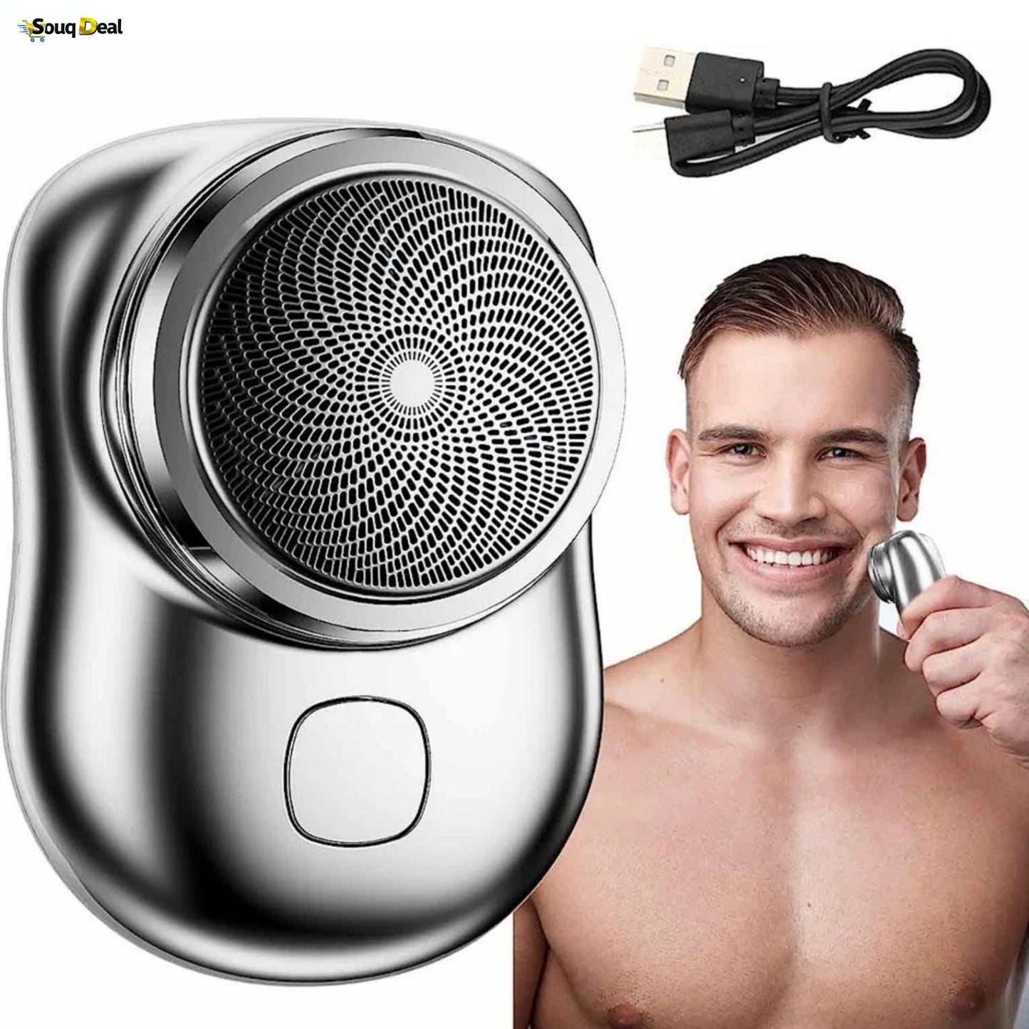 Mini Portable Painless Shaver for Men - Rechargeable Waterproof Beard Trimmer