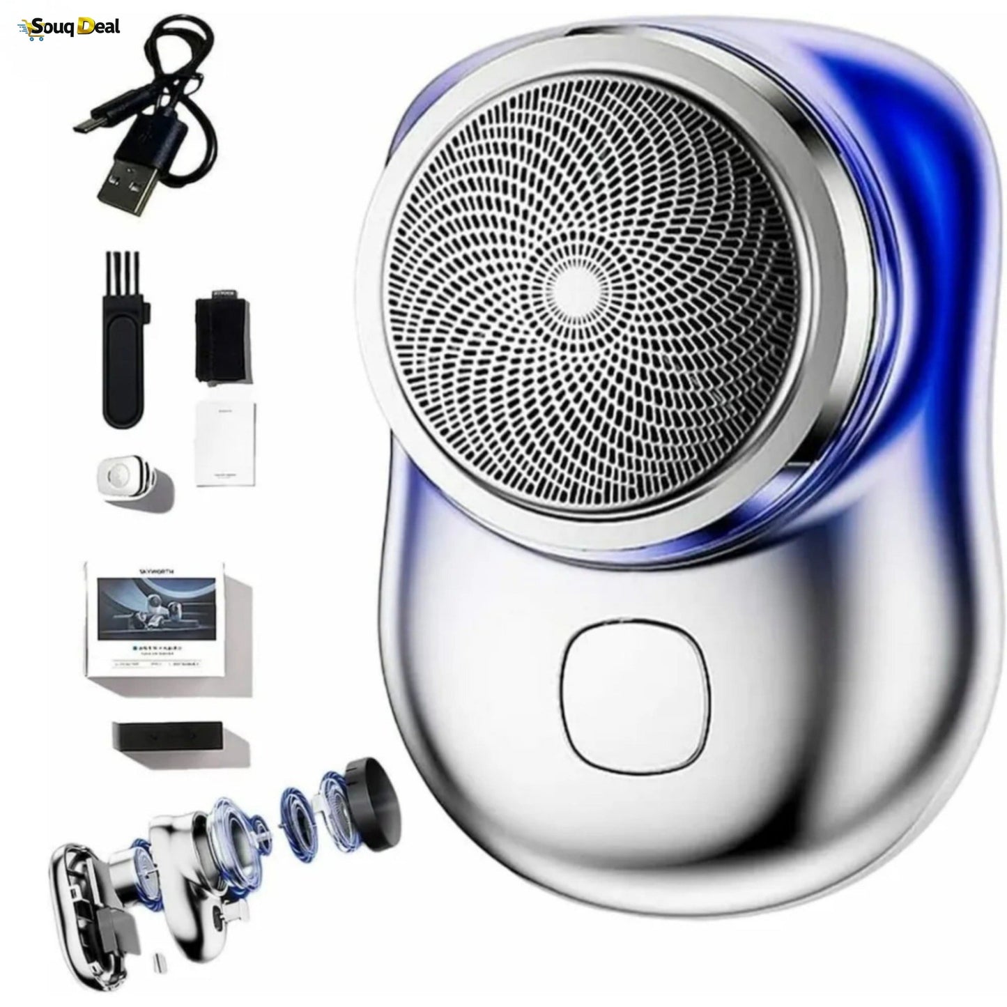 Mini Portable Painless Shaver for Men - Rechargeable Waterproof Beard Trimmer