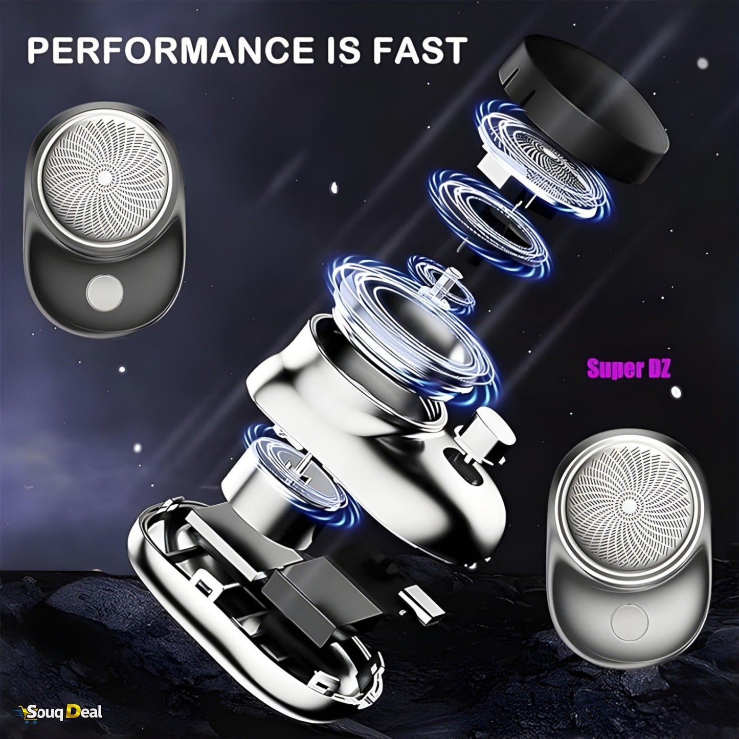 Mini Portable Painless Shaver for Men - Rechargeable Waterproof Beard Trimmer