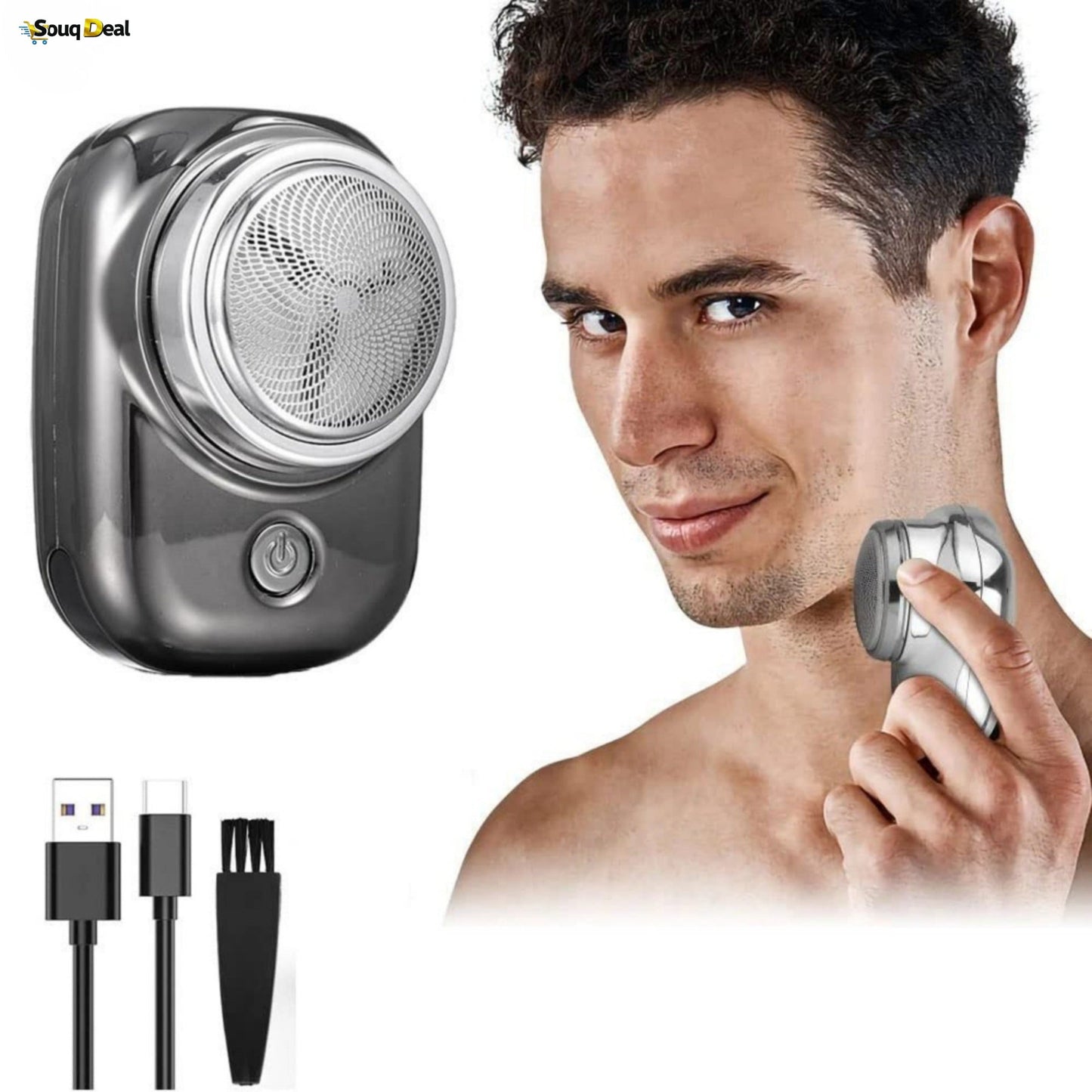 Mini Portable Painless Shaver for Men - Rechargeable Waterproof Beard Trimmer