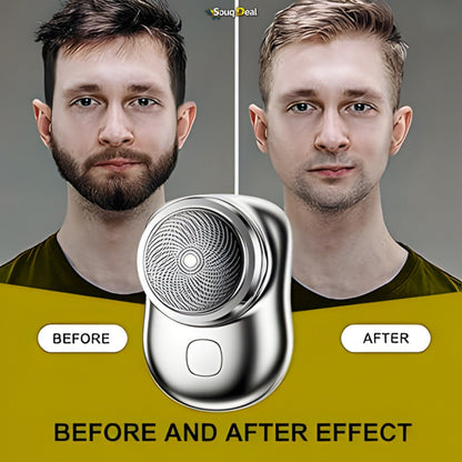 Mini Portable Painless Shaver for Men - Rechargeable Waterproof Beard Trimmer