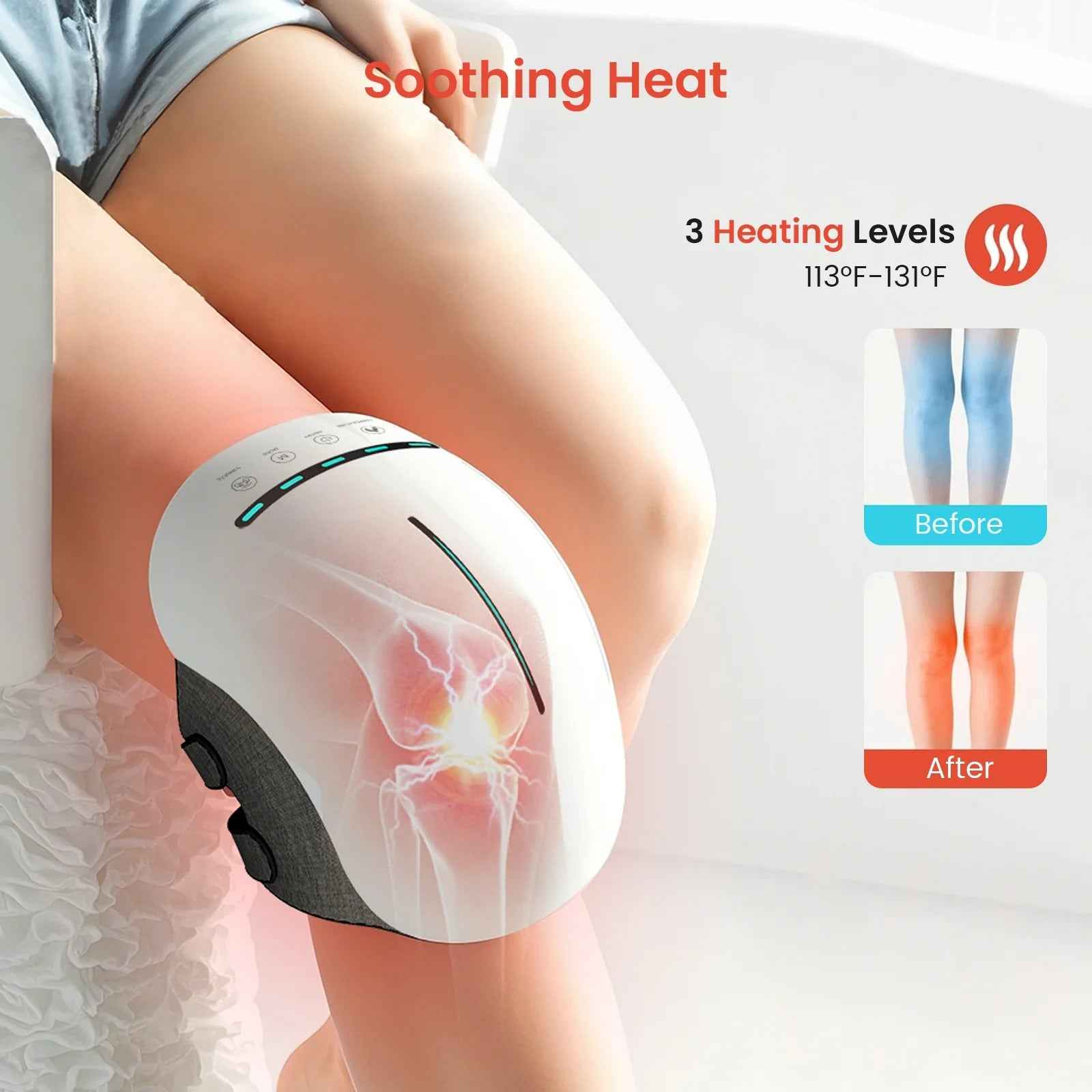 Electric Knee Massager – Heat & Vibration Knee Pain Relief Device